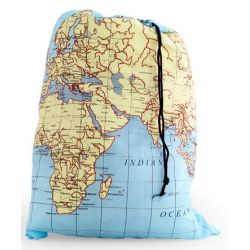 Kikkerland World Map Laundry Bag waszak