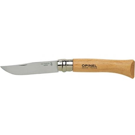 Opinel 26. No.10 RVS Inox zakmes - Beukenhout