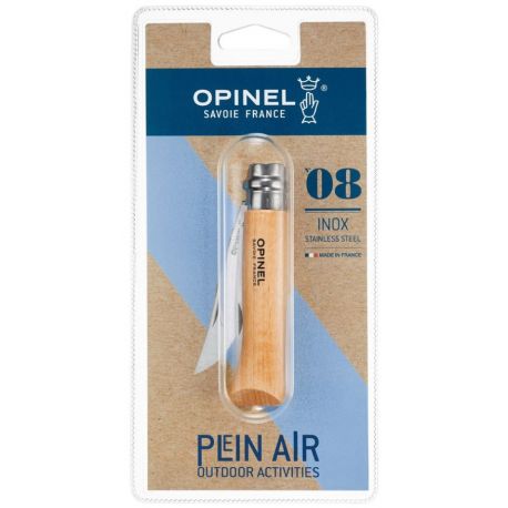 Opinel 11. No.8 RVS Inox zakmes - Beukenhout